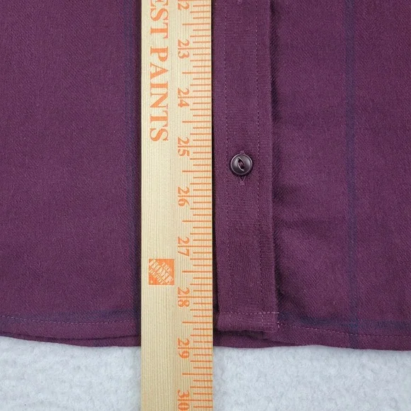 Athleta Shirt Womens Small Purple Cassis Heat-Tech Flannel Long Sleeve Plaid Top - Picture 5 of 9